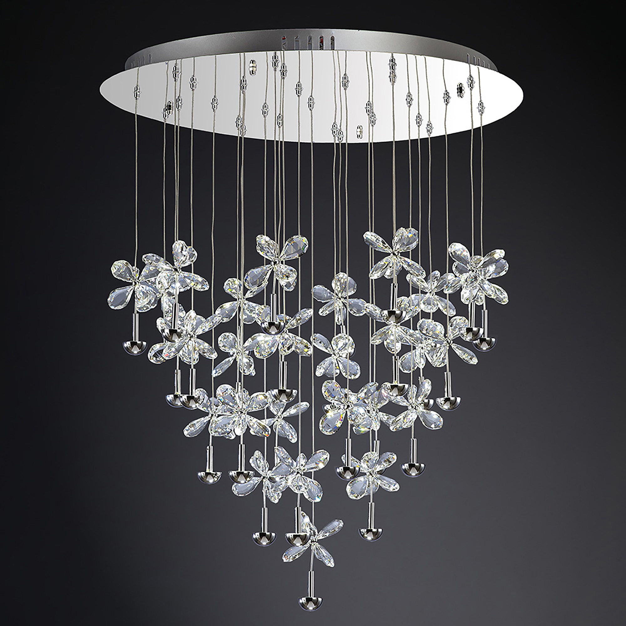 IL31147  Aviva Crystal 56W LED Pendant Polished Chrome